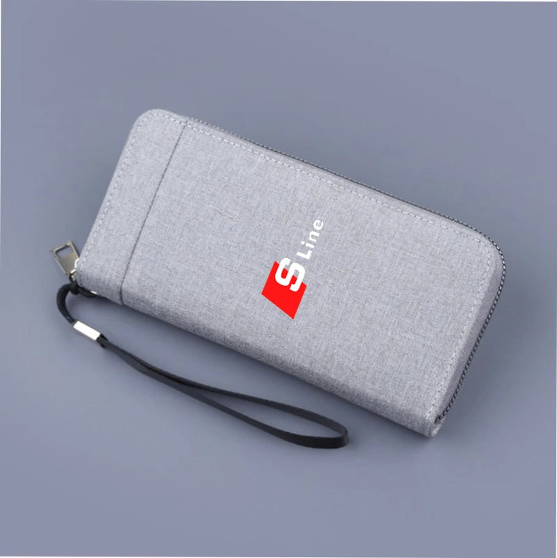 1PC Car Logo Coin Purse Wallet Credit ID Card Bag Coin Purse For Audi RS B7 B8 B9 A3 8P 8V A4 A6 C6 C5 Q2 Q3 Q5 Q7 Q8 TT RS3 RS4