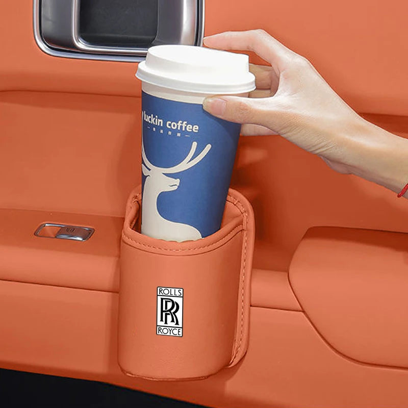 Universal Leather Car Seat  Drink Rack ater Cup Box for Rolls-Royce Cullinan Phantom Ghost Wraith Dawn Auto Interior Accessories