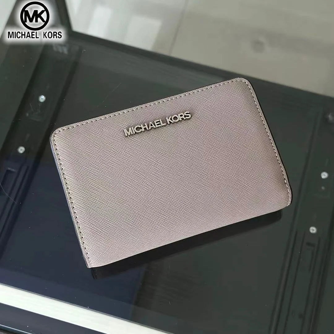 2026 New Michael Kors Women's Fashion Luxury Men's and Women's MK Leisure High end Wallet Card Bag Folding Versatile Zero Wallet