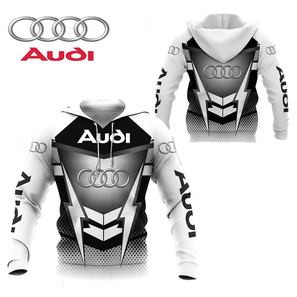 Audi Autumn and Winter Best-selling Adult Hoodie 3D Printing Breathable and Comfortable Men's Sports and Leisure Hoodie MOTO