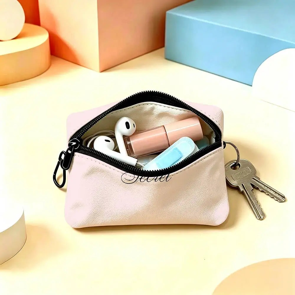 V-Victorias-Fashion-S-Secret Compact Oxford Cloth Zipper Pouch Detachable Carabiner Mini Coin & Key Wallet
