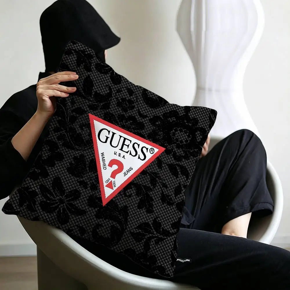 Fashion G_GuessS Logo Printed Pillow Gift Home Office Decoration Pillow Bedroom Sofa Car Cushion CoverPillow Case