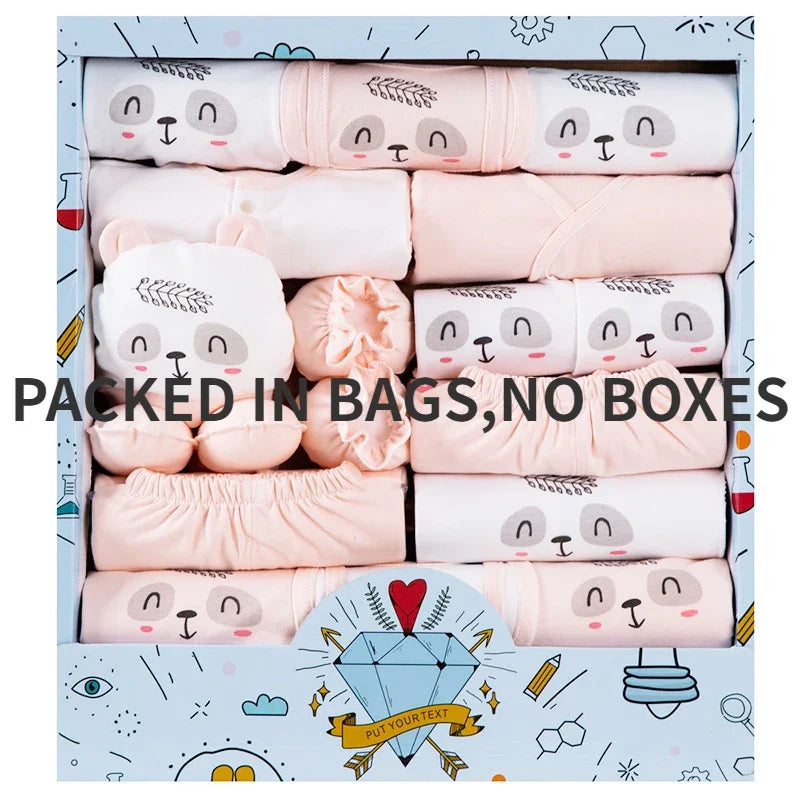 Newborn 18pcs/Set Clothes Soft Cotton Cartoon Clothing Set Spring Autumn Baby Boys Girls New Born Hat Bib Suits 0-6Months Babies