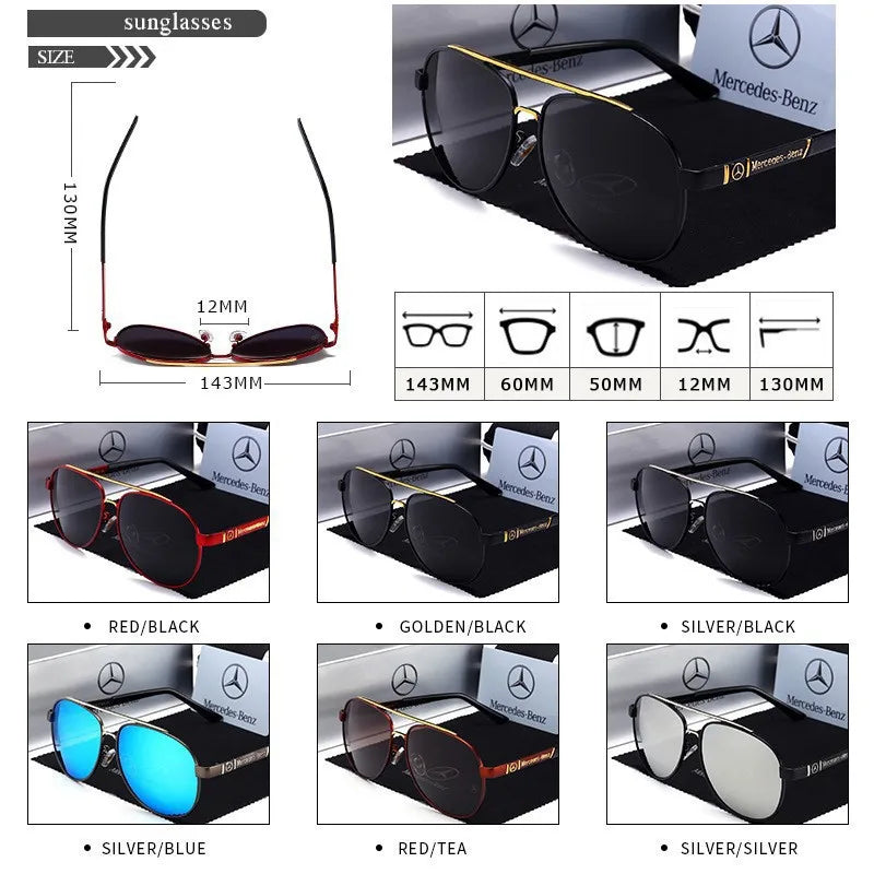 For Mercedes Benz A B C E S V Class GLB GLC GLE AMG Pilot SLK SLC ML Car High Men Anti Glare Driver Goggles Polarized Sunglasses