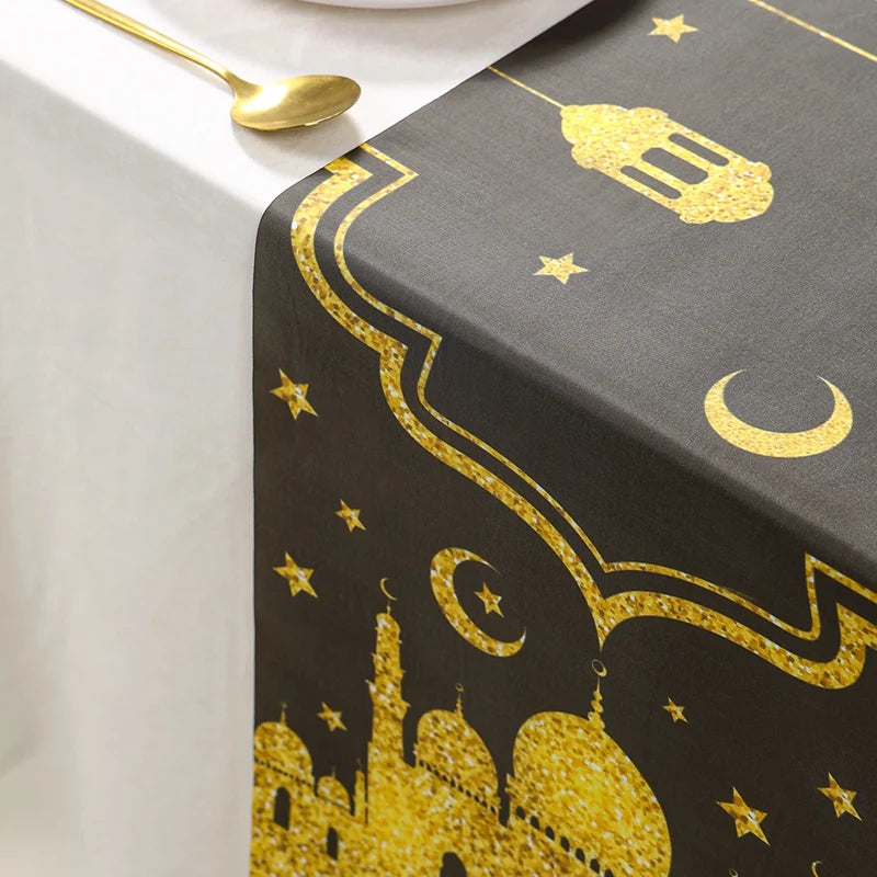 Ramadan Table Runner Eid Mubarak Decoration 2026 for Home Ramadan Kareem Ramadan Mubarak Islamic Muslim Party Eid Al-Fitr Gifts