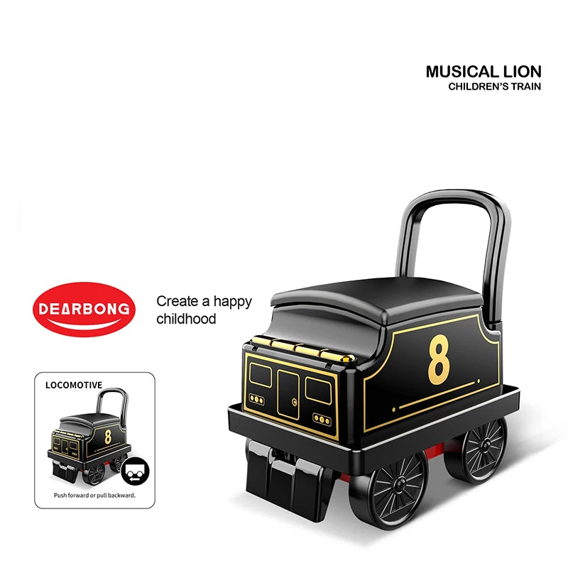 Child Electric Train Kids Riding Toy Ailway Classical  Model Can Carry Train Rail Car Children's Baby Walker Stroller Toys Gifts
