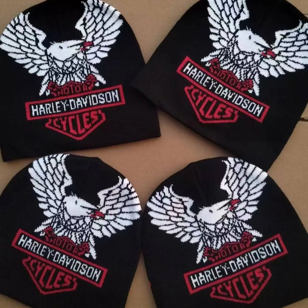 Motorcycle Beanies Caps Winter Warm Knitting Hat Men Women Rockabilly Bonnet Hats Outdoor Ski Cap For Harley Davidson PA1250 883