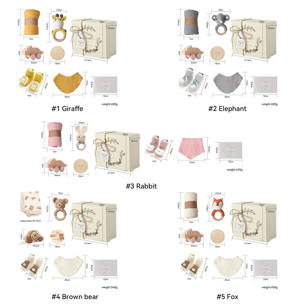 Baby Double-sided Cotton Bath Towel Newborn Care Set Children's Memorial Card Newborn Baby Gift Box Boy And Girl Bathing Set