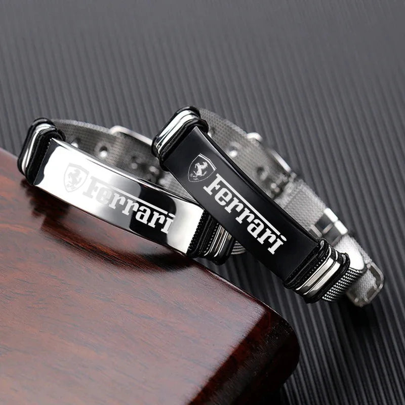 Adjustable Stainless Steel Ferrari Emblem Bracelet Women Men Gift  For Ferrari 488 Roma F8 SF90 812 360 FF F430 LaFerrari Amalfi