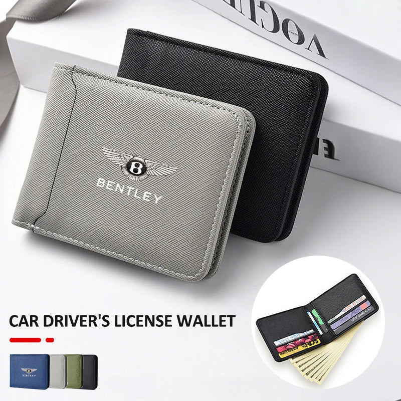 Men Wallet Card Holder Driver License Documents Wallet for New Bentley Flying Spur Continental GT Bentayga Mulsanne Accessories