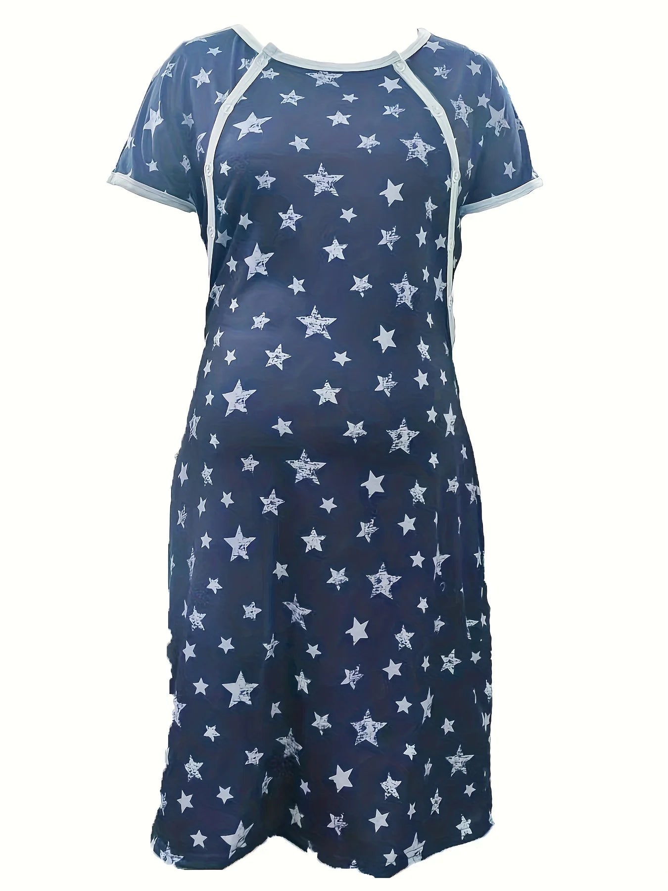 Maternity Sleepwear Women 3 in 1 Delivery/Labor/Nursing Nightgown Short Sleeve  Breastfeeding Sleep Dress Maternity Pajamas