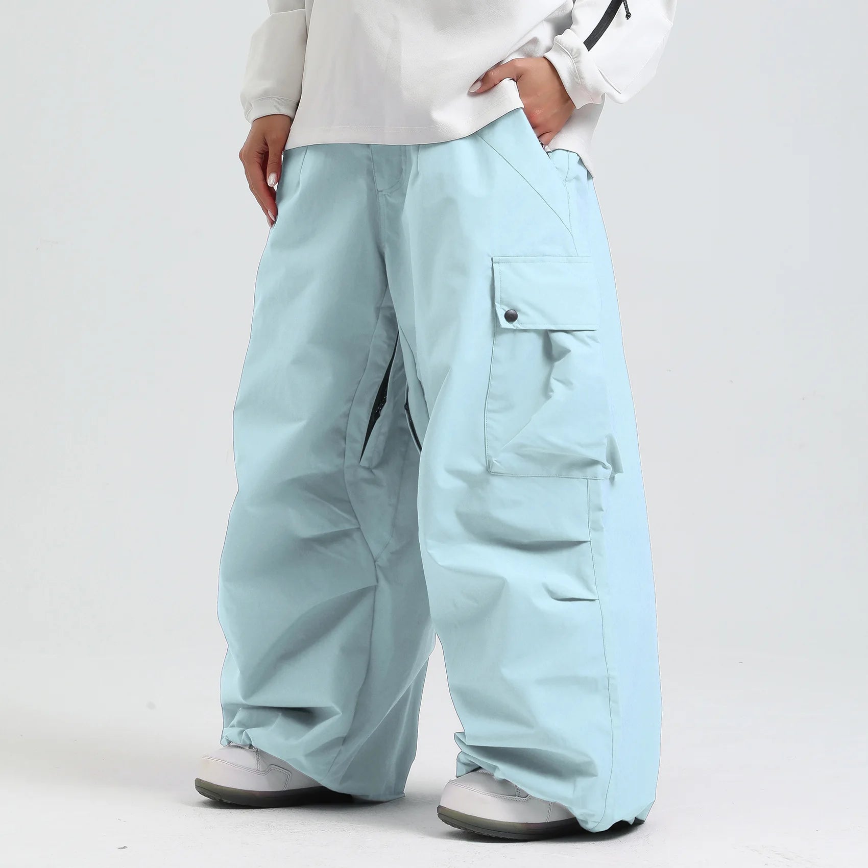 2025 GSOU SNOW New Winter Outdoor Loose Waist Ski Pants For Women  Men Waterproof And Warm  Professional Snowboard Ski Pants