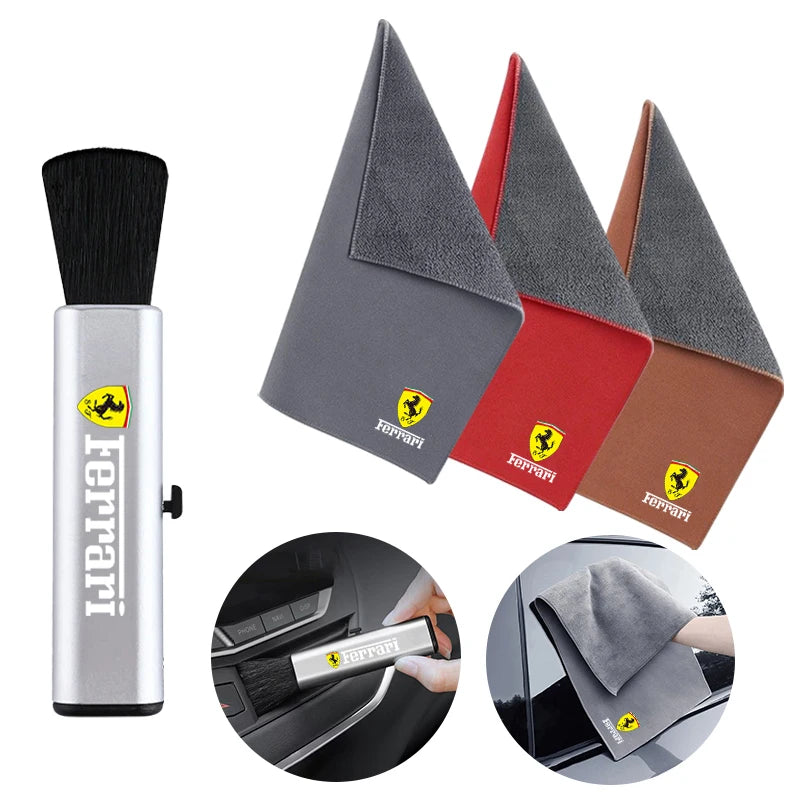 Car Interior Cleaning Soft Brush With Car Wash Towel Microfiber Cleaning Cloth For Ferrari 458 488 599 612 FF F12 SF90XX Sport