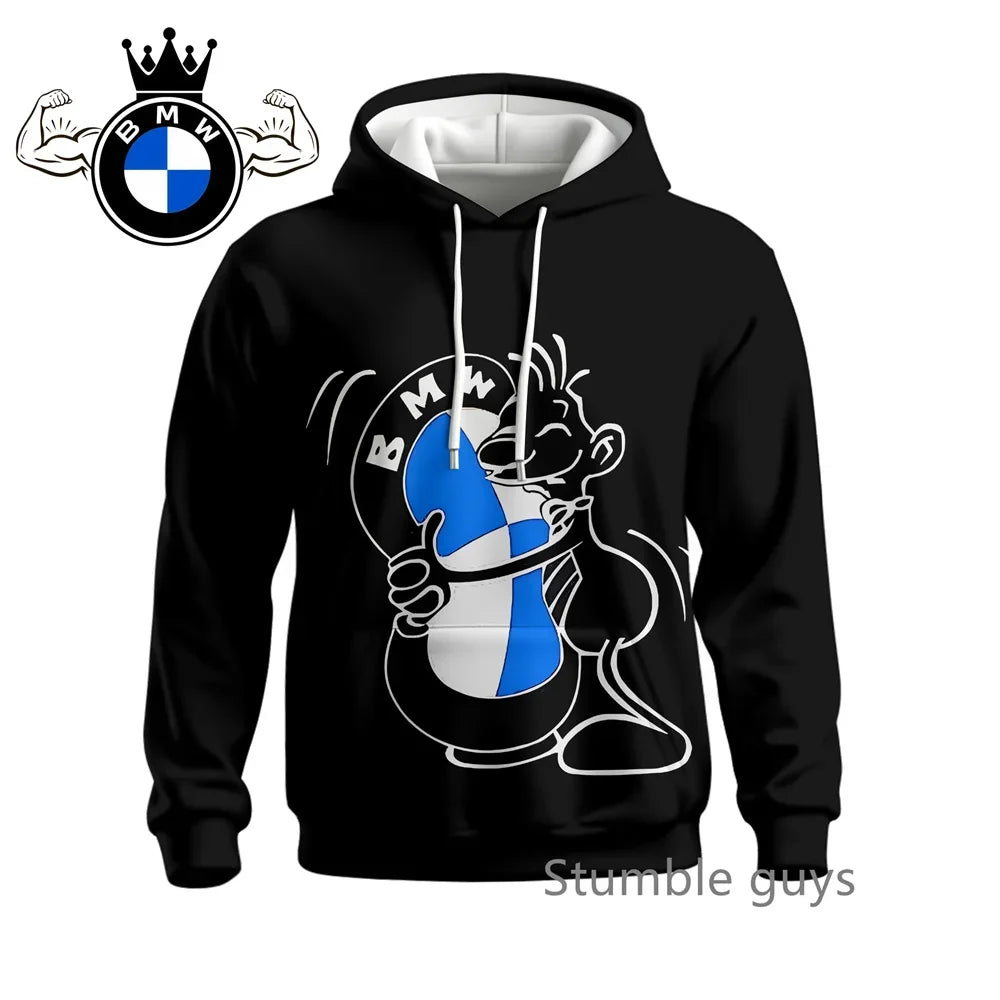 Autumn Men's BMW Hoodie Long Sleeve Sweatshirt Jacket Coat Sports Motorcycle Racing M Power Car Brand Casual Fashion