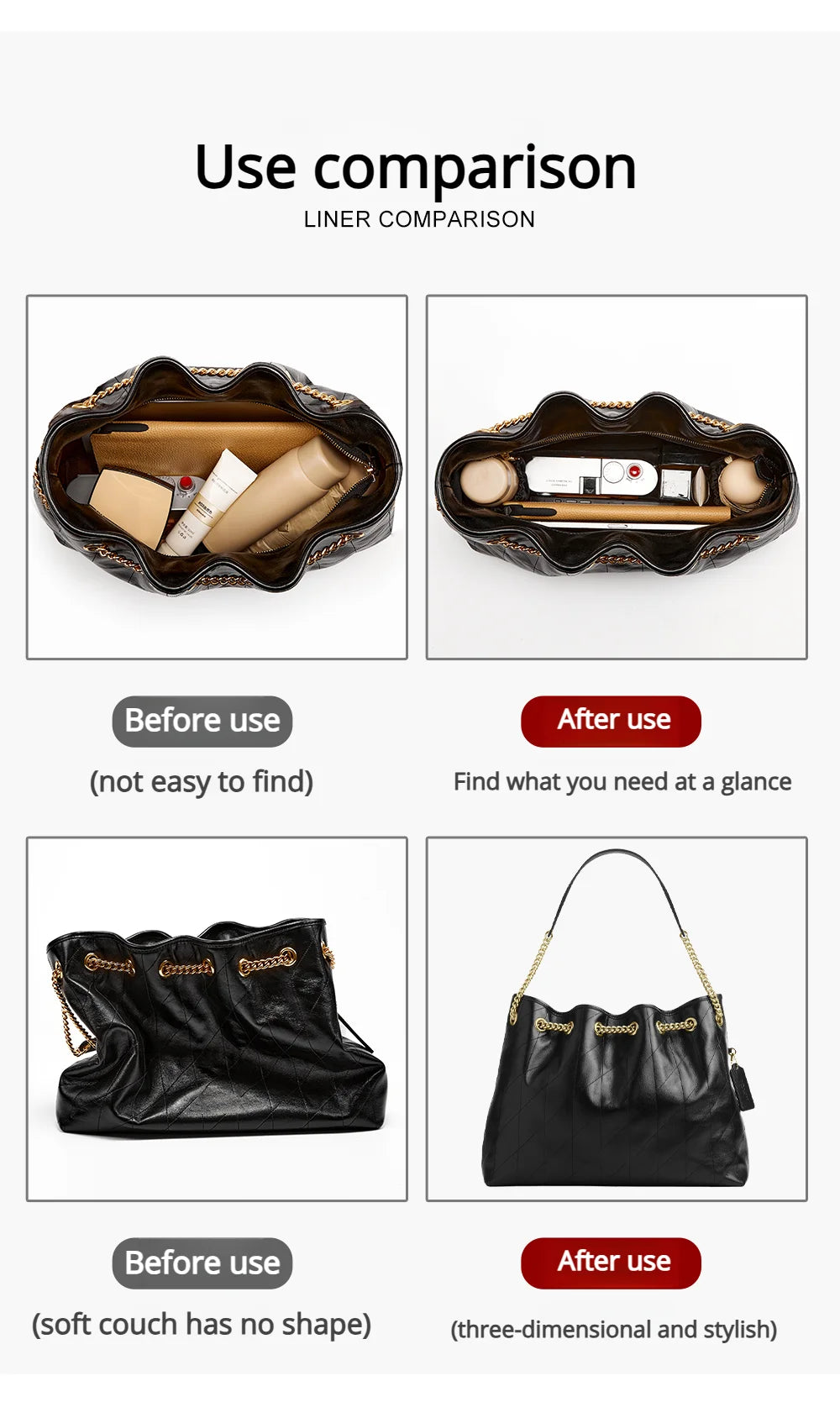 Bag Organizer Insert For Coach Evelyn34 Bag Support Storage Inner Modification Wateproof DIY Bag Accessories