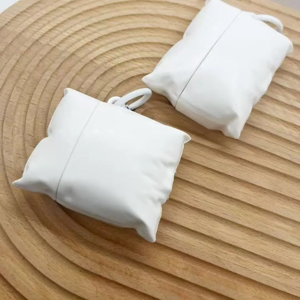 Earphone Case For Airpods Pro3 1 2 3 4 Pro 2 3 Kawaii White Pillow Cover  Soft Silicone Shockproof Headphone Case