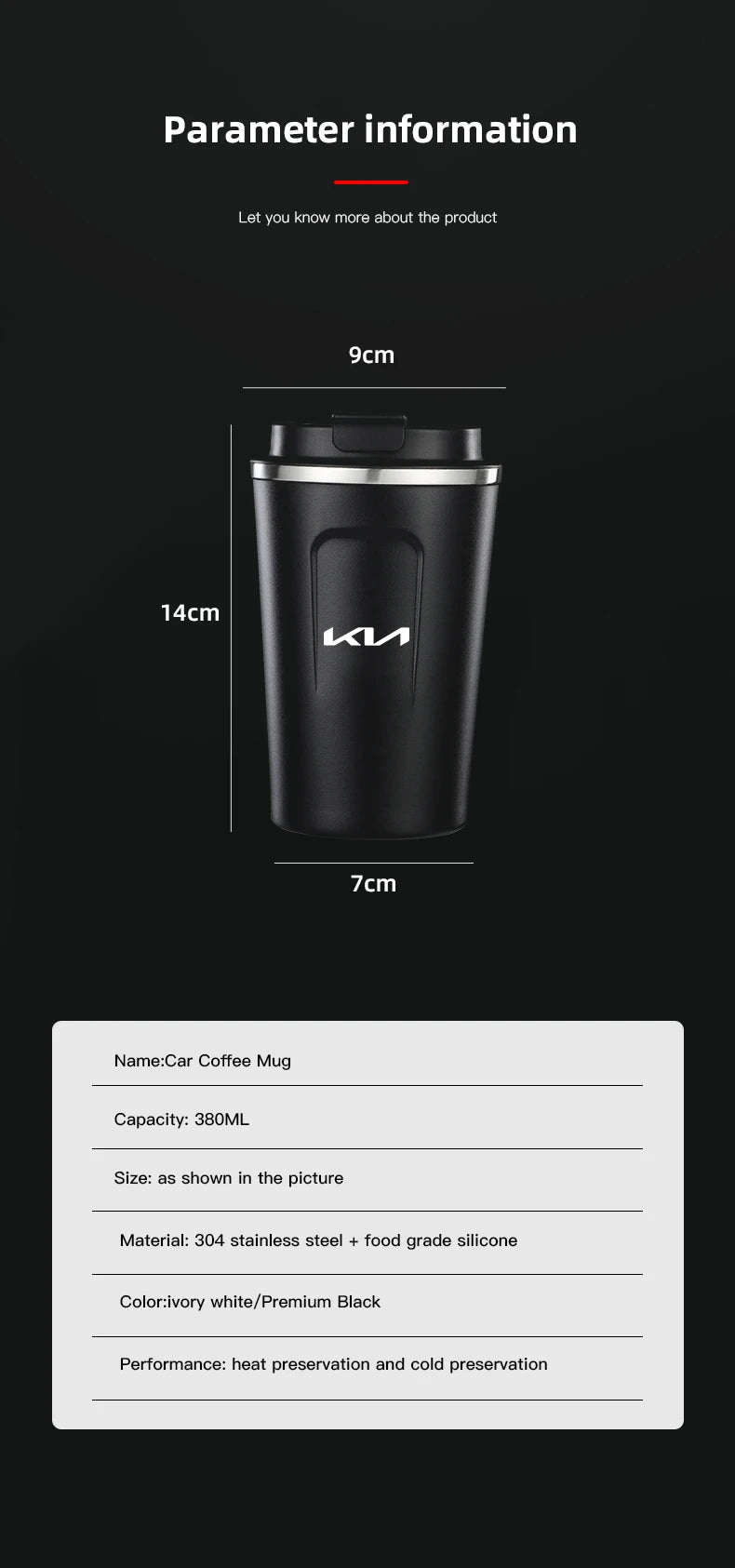 Vacuum Flask Travel Thermal Cup Stainless Steel Coffee Mug For Kia Stinger Sonet Ceed Stonic Optima K7 K5 K8 K3 Seltos Telluride