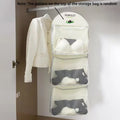 Three-layer hanging mesh bag closet dormitory bag hanging bag net bag underwear bag storage bag