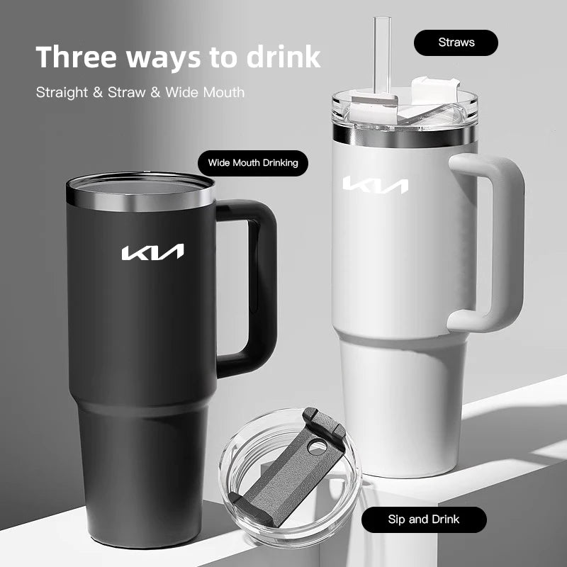 Vacuum Flask Travel Thermal Cup Stainless Steel Coffee Mug For Kia Stinger Sonet Ceed Stonic Optima K7 K5 K8 K3 Seltos Telluride