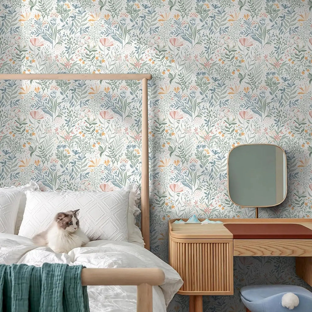Floral Peel and Stick Wallpaper Boho Contact Paper Flower Removable Self Adhesive Waterproof Wallpaper for Bathroom Bedroom
