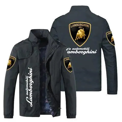 Fashion Printed  Stand-up Collar Casual Jacket Men's Windproof Top For Lamborghini Urus Huracan Aventador Premium Accessories