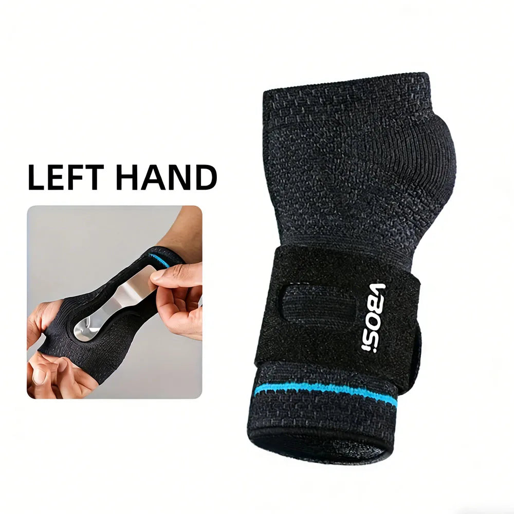1pc Wrist Palm Support with Removable Metal Stays and Straps, Adjustable Brace Right Left Hand for Women And Men
