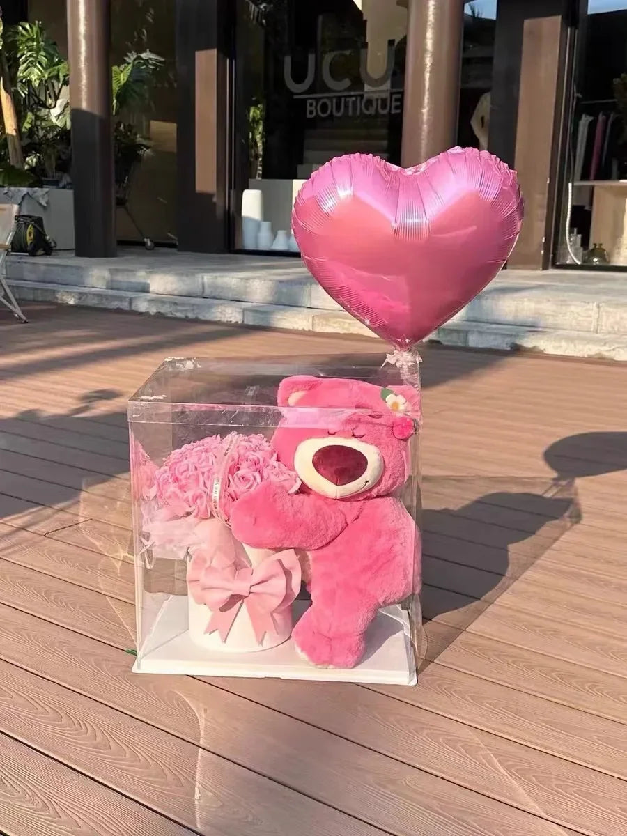 Disney Lotso Rose Romantic Creative Cute Eternal Flower Pink Bouquet Soap Flower  Birthday Gift Valentine'S Day Gift