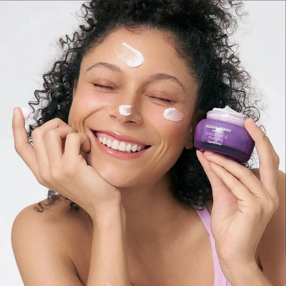 EQQUALBERRY Bakuchiol Plumping Serum with Ceramide & Psoralol Rich Capsule Cream Moisturizing Cream Korean Skincare