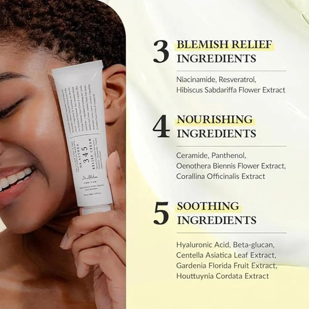 Dr Althea 345 Relief Cream Antioxidant Soothing Moisturizing Repair Skin Barrier Reduce Redness Brightening Korean Skin Care
