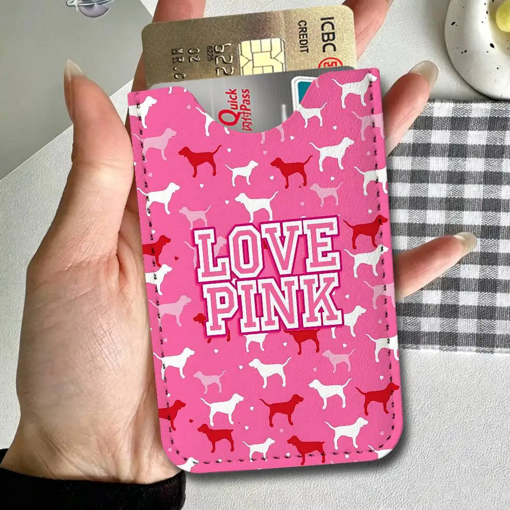 Classic Logo V-VictoriaS S-Secret Leather Card Wallet Soft Lightweight Portable Credit ID Card Holder Daily Commute Card Case