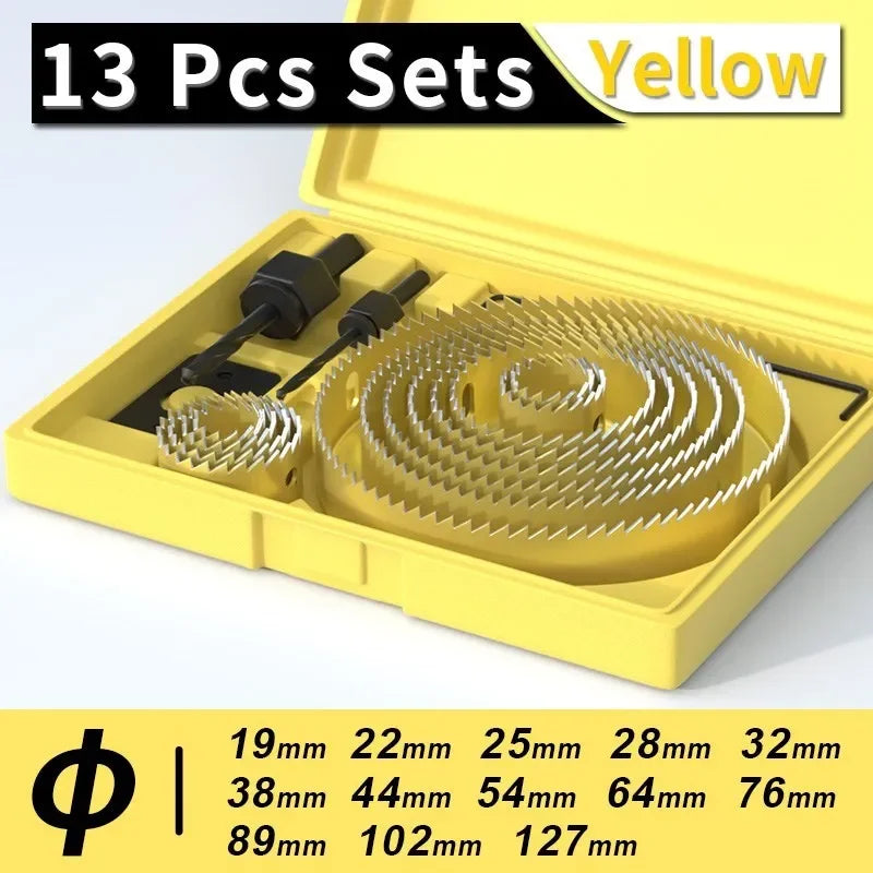 Hole Saw Set,Metal Core, 19-127mm Saw Cup Wood Crown, Drill Bit For Wood ,Woodworking Tools