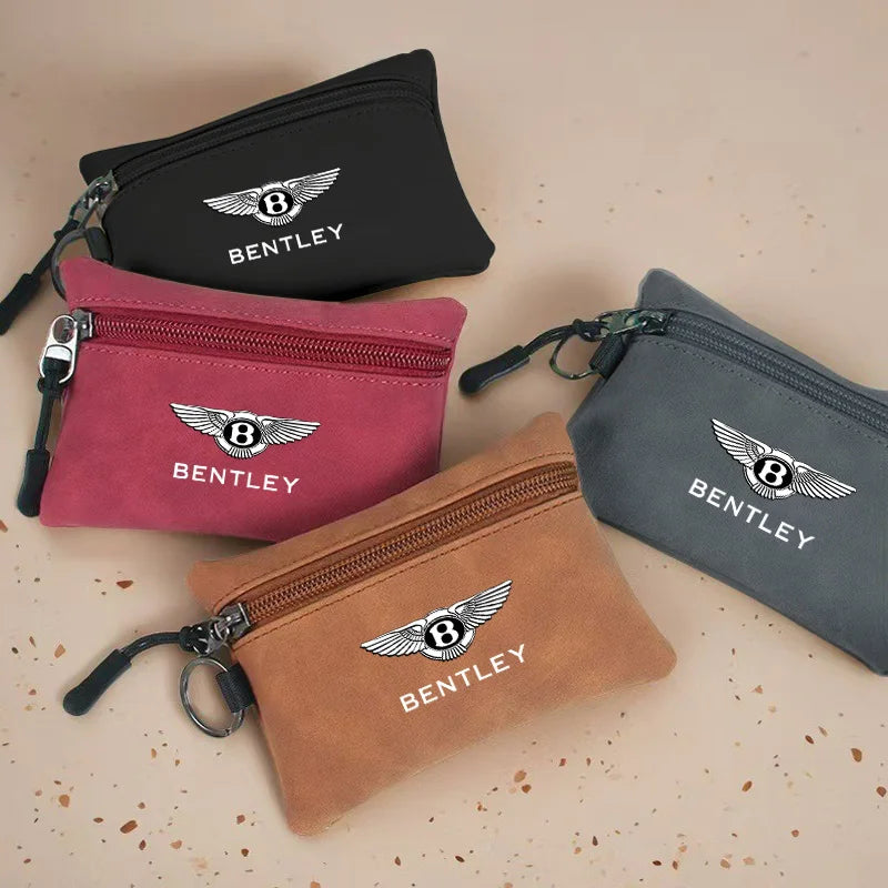 Portable Suede Car Key Bag Zipper Wallets Card Coins Pouchs For Bentley Flying Spur Continental GT Bentayga Mulsanne Accessories