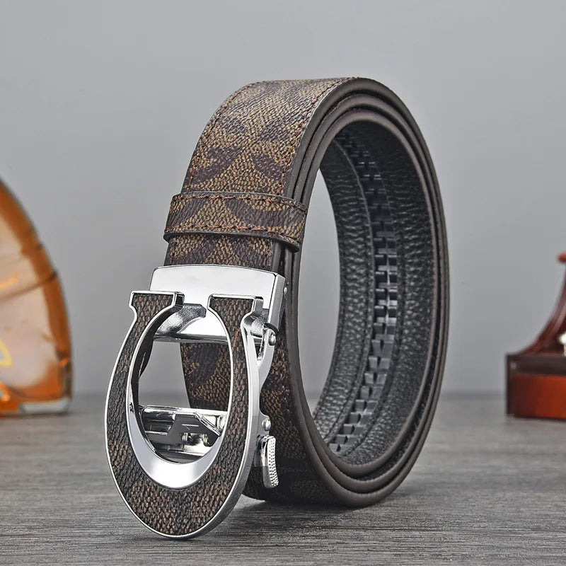 New Genuine leather casual fashion men belts cowhide alloy automatic buckle luxury brand men belt versatile trendy blets for men