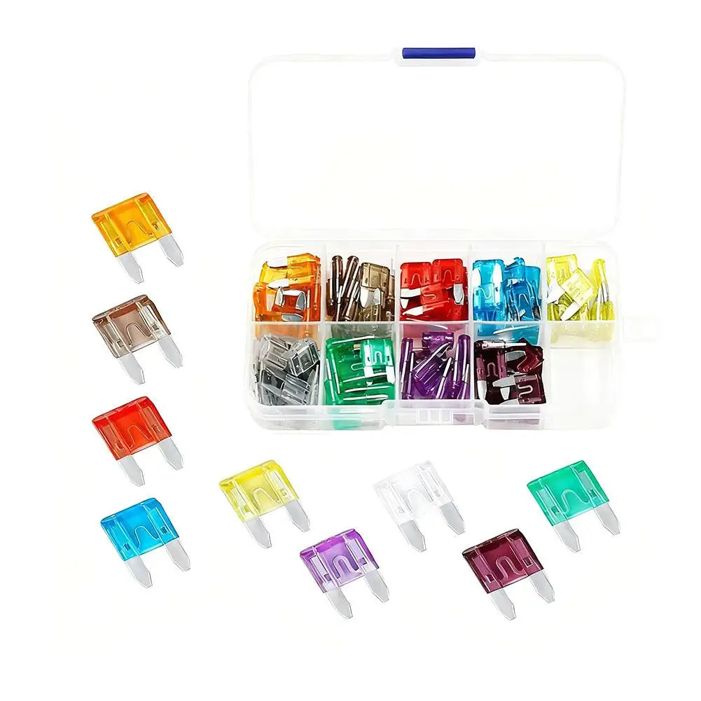 60/100/180PCS Car Fuses Kit Small-sized Fuses And A Fuse Extractor Automobile Plug-in Fuse Vehicle Wire Safety Tools 2-40A