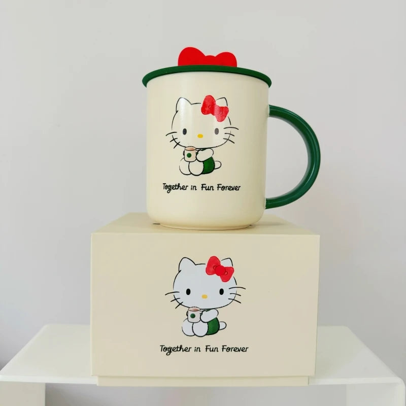 New Hot Limited Edition Sanrio Hello Kitty Co-Branded Cute Mug Straw Cups Stainless Steel Cup Collectibles Cups Halloween Gifts