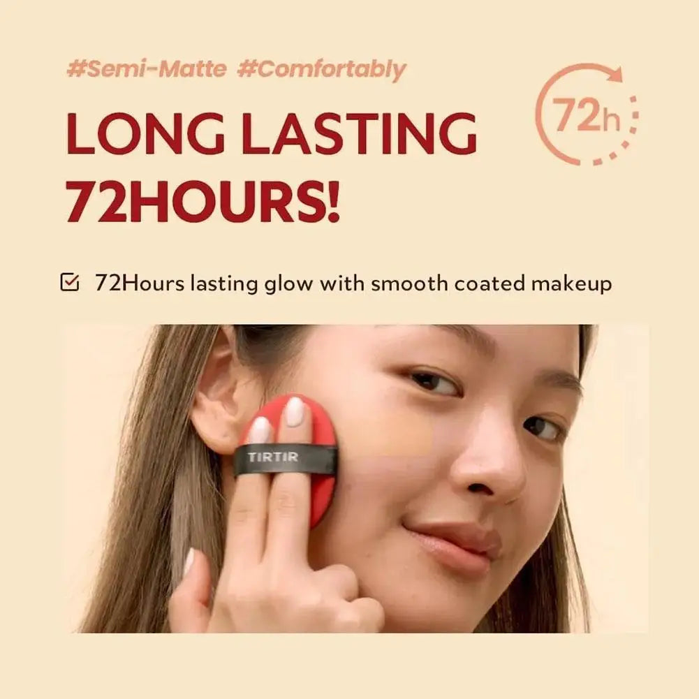 TIRTIR Red Foundation Waterproof Cushion Concealer Lightweight Buildable Coverage Lasting Setting Spray Cushion Makeup