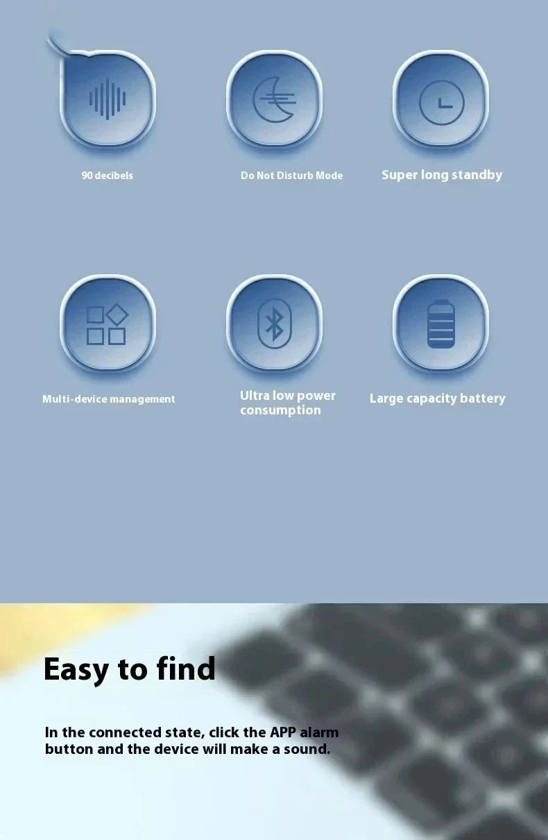 Lenovo New Bluetooth Smart GPS Tracker Anti-Lost Reminder Device Elderly Kid Bags Finder Air Tag Apple Android Tracking Locator