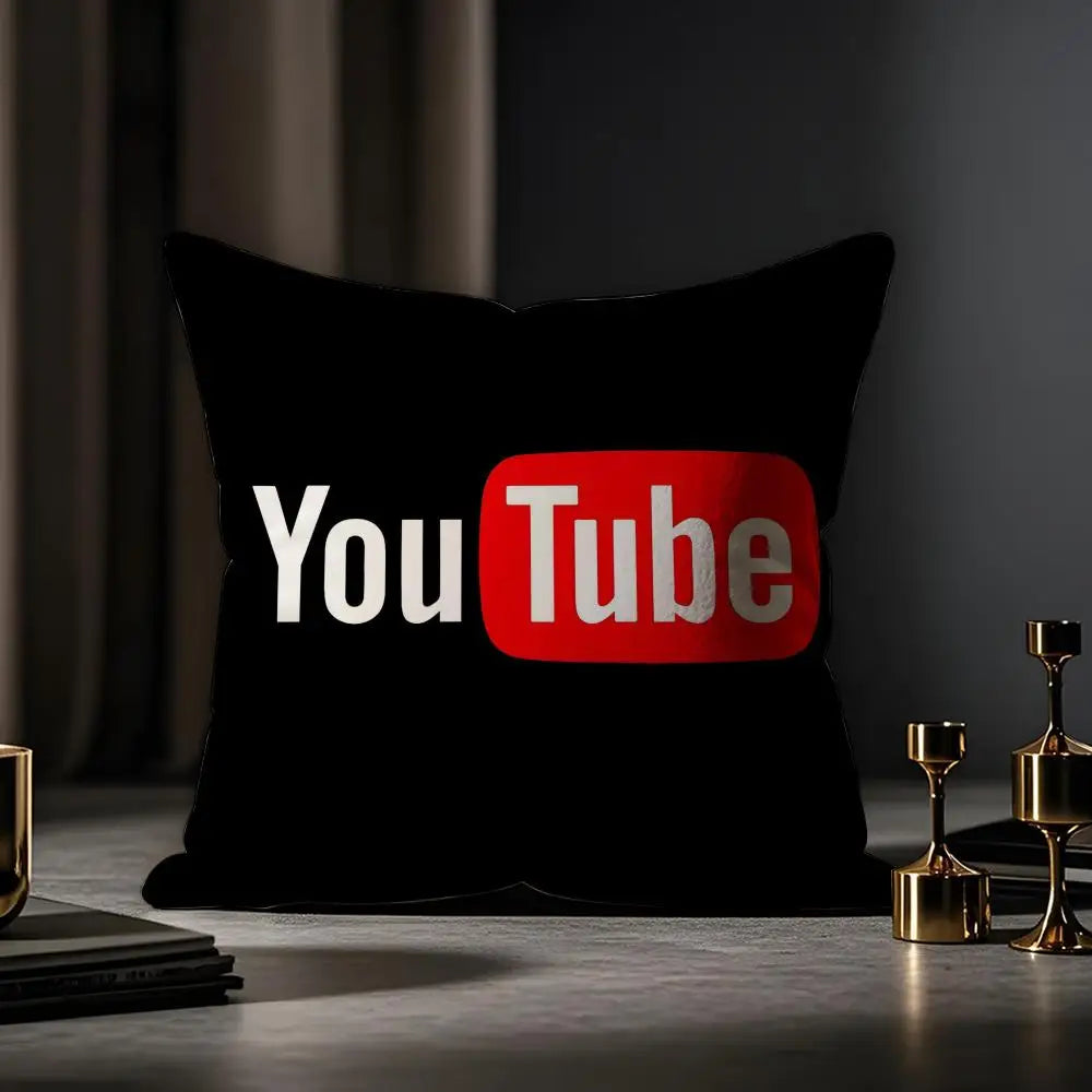 YouTube Cushion Cover Anti-dustmite Pillowcase Invisible Zipper Silky Short Plush Sofa Cushion Cover