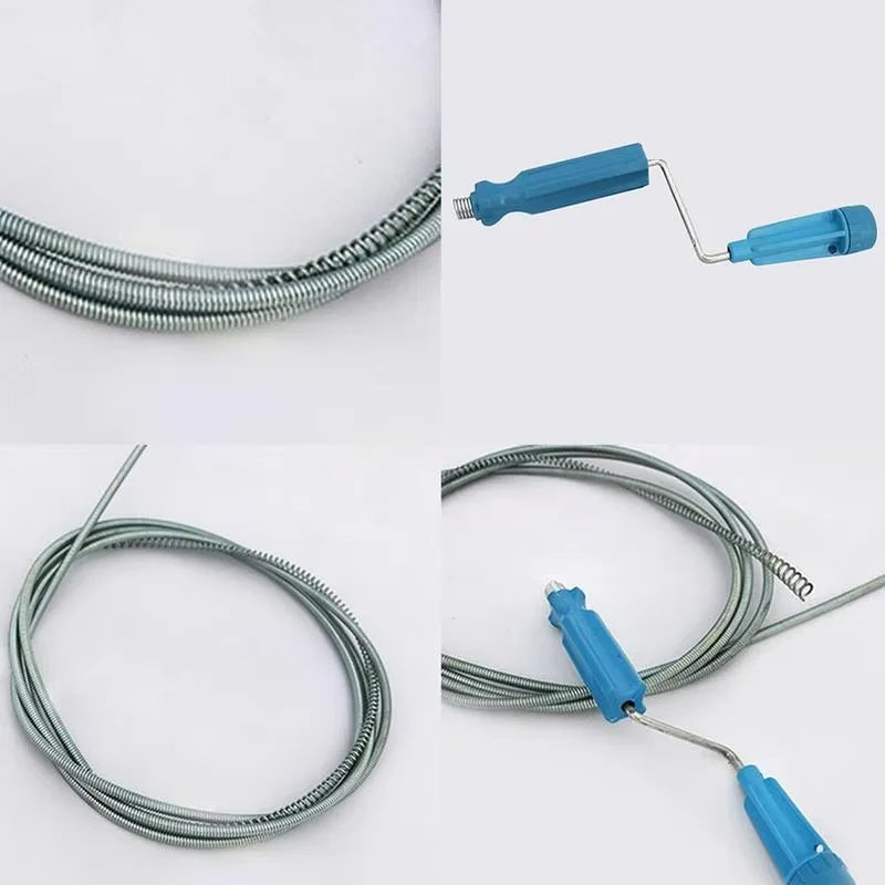 Drain Cleaner Drain Auger Flexible Metal Spring Sink Dredge Auger Plumbing Snake Clog Remover Ultra-long Sewer Dredge