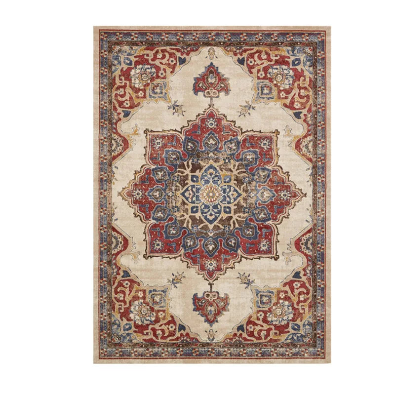 VIKAMA Washable Foldable Imitation Cashmere Carpet Entry Door Mat Persian Retro Style Living Room Bedroom Bed Soft Mat