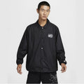 Nike Loose-Fitting Retro Patch Sports Men's Coach Jacket New Lightweight Soft Woven Button Casual Top Simple Lapel Black Versatile Commuter Jacket Trendy Men's Must-Have Fz0801-010