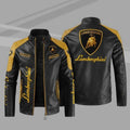 For Lamborghini Urus Huracan Aventador Premium A trendy motorcycle leather jacket for men, large-sized loose and casual top