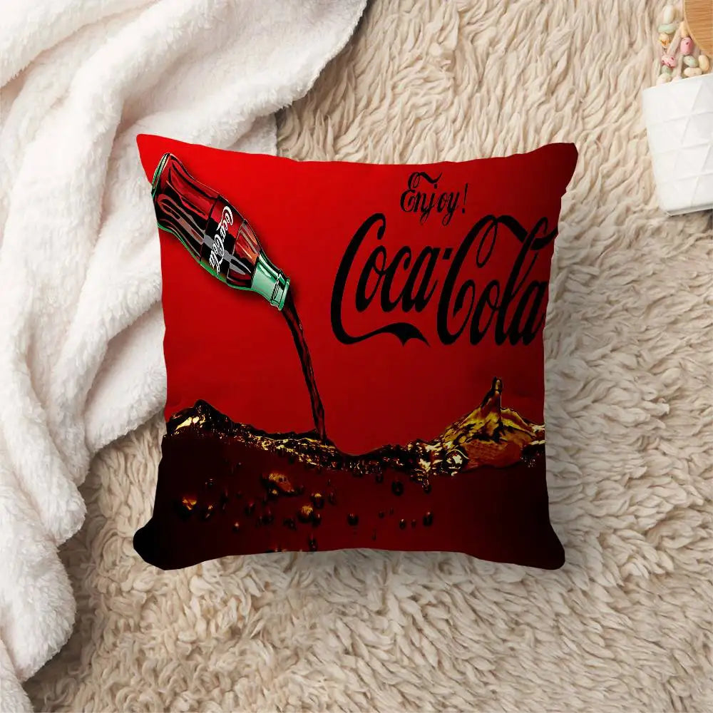 C-Coca C-cola Vintage Logo Pillow Cushion Cover Pillowcase Living Room Sofa Home Decor Customized