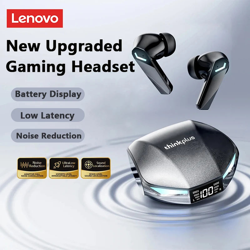 Original Lenovo GM2 Pro Max XT53 Bluetooth Earphones TWS Wireless Headphones Game Sport Headset Noise Cancelling Music Earbuds