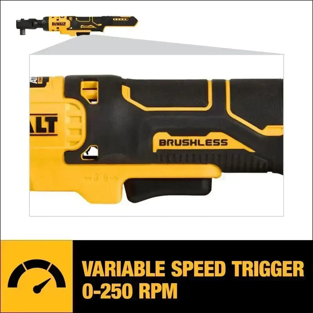 DEWALT DCF512 1/2 in Cordless Brushless Ratchet Wrench Atomic Compact Engineered Variable Speed Control Ratchet Wrench