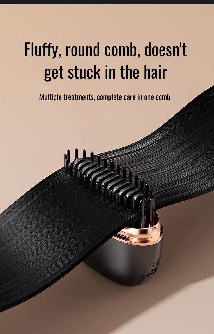 Mini hair straightener wireless USB charging portable multi-functional hair care hair styling comb straightener smooth hair