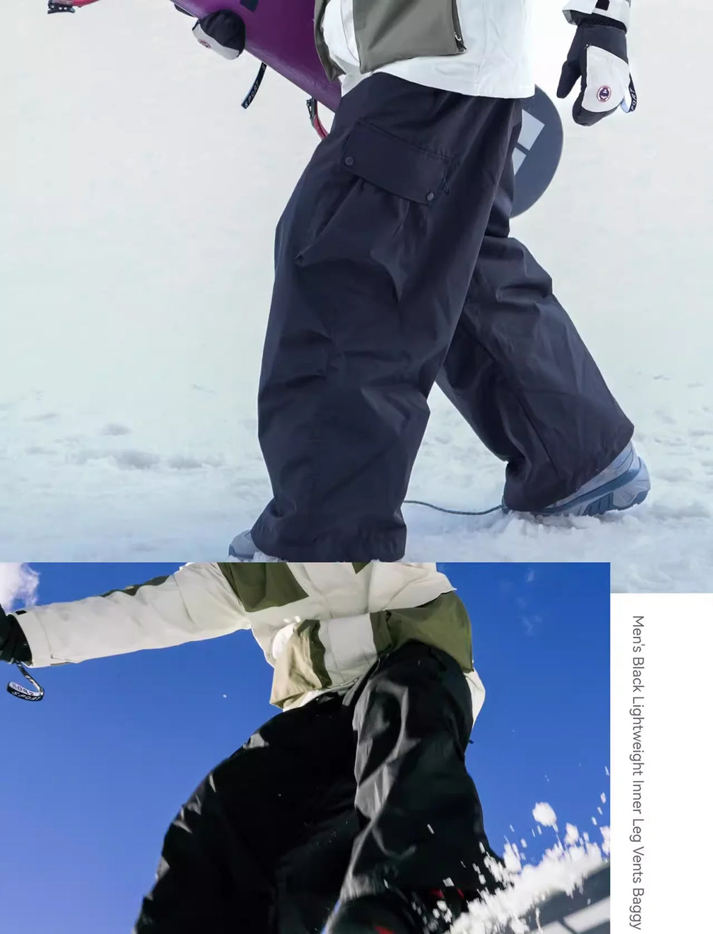 2025 GSOU SNOW New Winter Outdoor Loose Waist Ski Pants For Women  Men Waterproof And Warm  Professional Snowboard Ski Pants