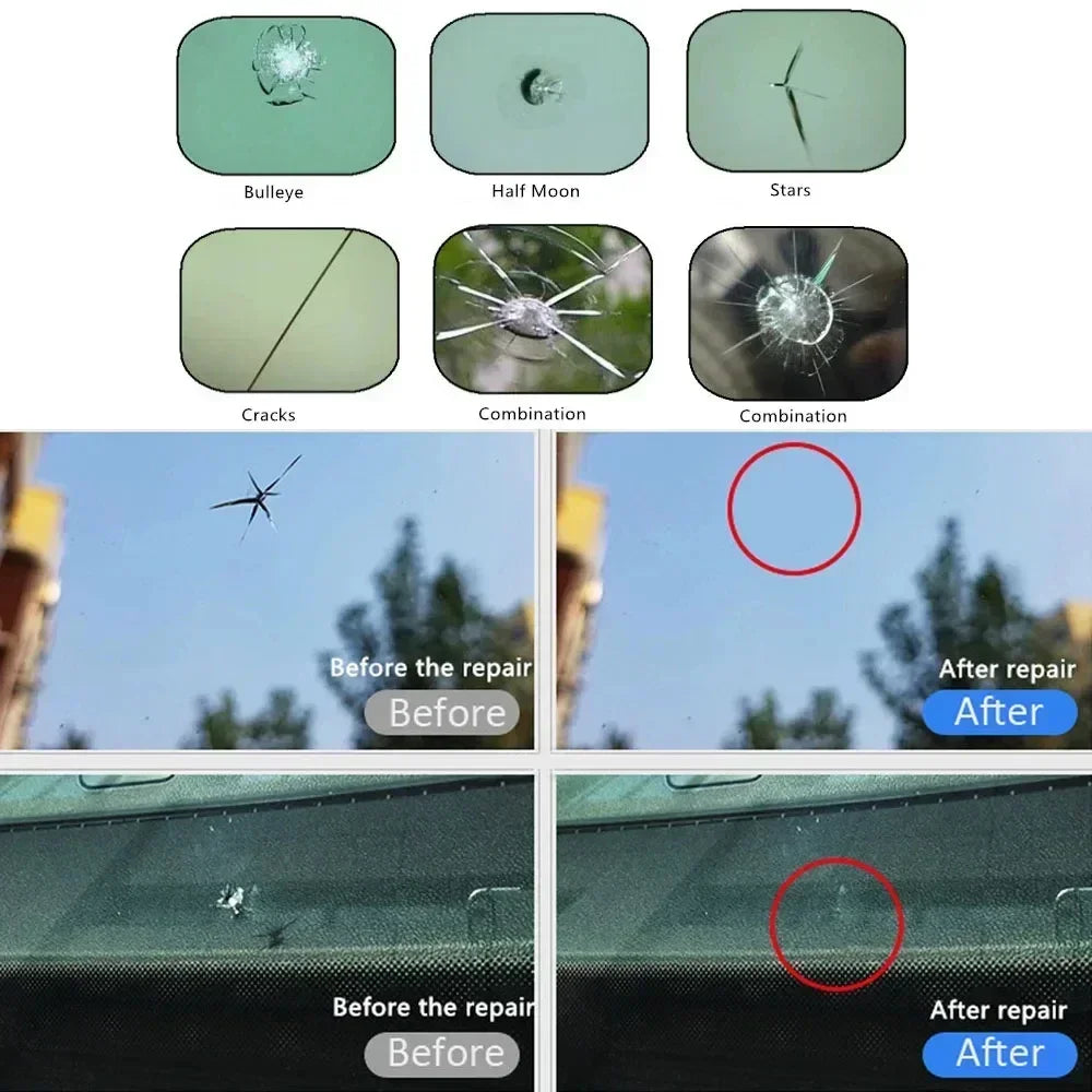 Car Glass Repair Window Cracks Gone Kit Remove Scratch Automobile Truck Motorcycles Broken Repair Windscreen Crack Recovery Set