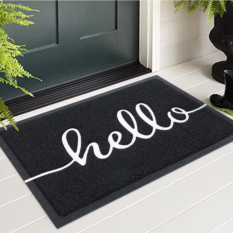 Olanly Welcome Entrance Door Mat Indoor Outdoor Front Dirt Trapper Non-Slip Low Profile Durable Patio Mat