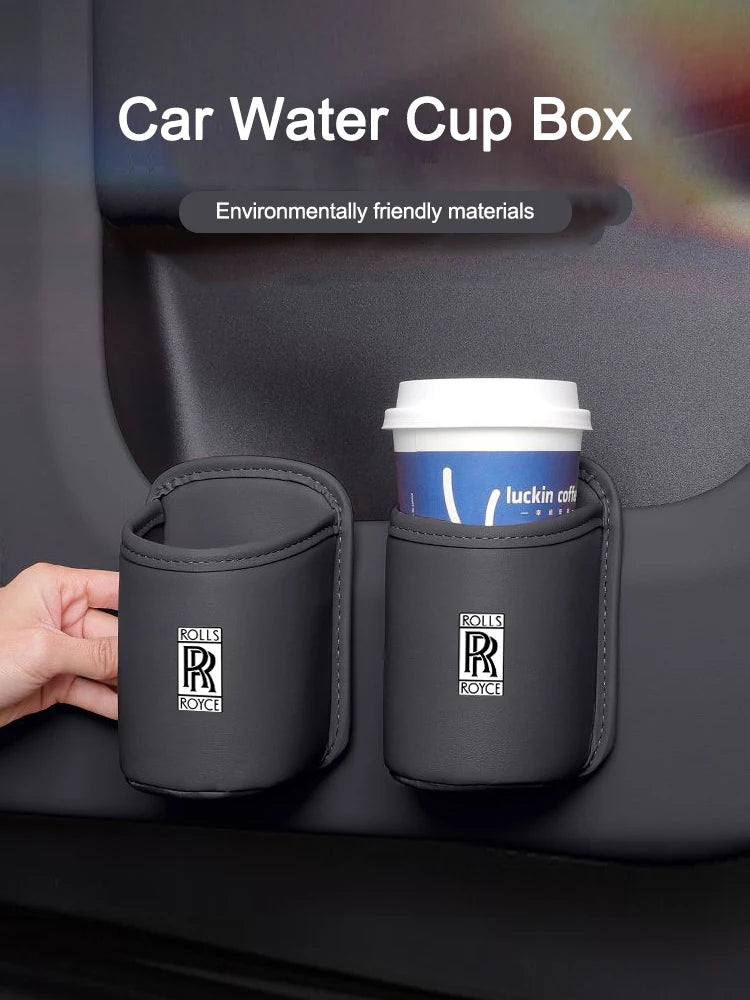 Universal Leather Car Seat  Drink Rack ater Cup Box for Rolls-Royce Cullinan Phantom Ghost Wraith Dawn Auto Interior Accessories